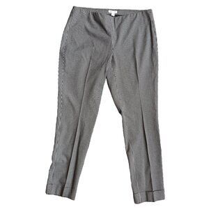 J Jill Checkered Pants Womens 6 Stretch Black White Gingham Dark Academia Preppy